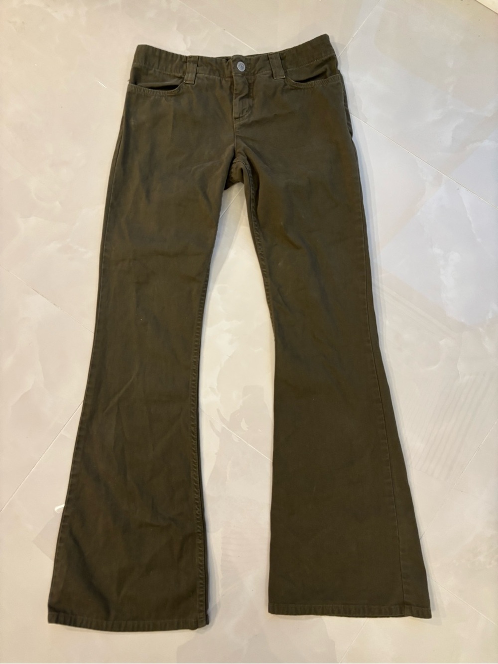 Juicy Couture Low Rise Flared Olive Jeans